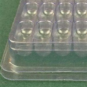 Cylindrical Cavity Clear Plastic Trays - 1.125 X .45 X .410