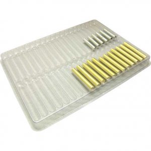 Cylindrical Cavity Clear Plastic Trays - 3.88 X .44 X .38