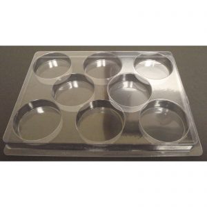 Round Cavity Clear Plastic Trays - 2.5 Diameter X 1