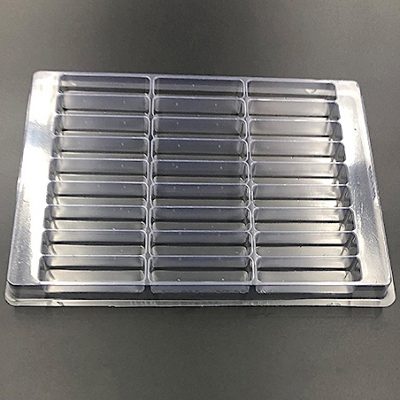 Plastic shipping tray with 3" cavity.