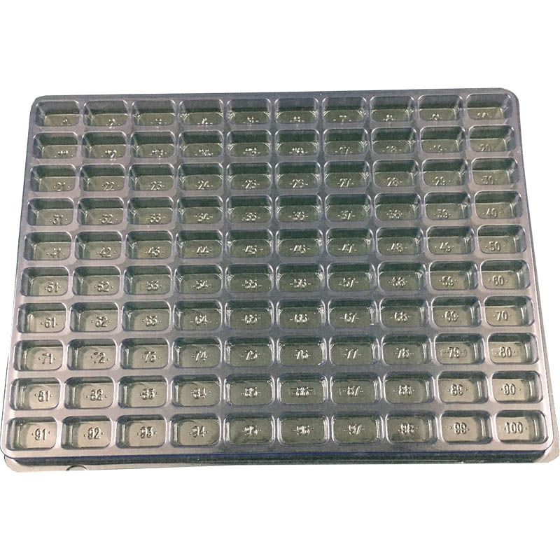 Rectangular Cavity Numbered Tray 1 X .63 X .5