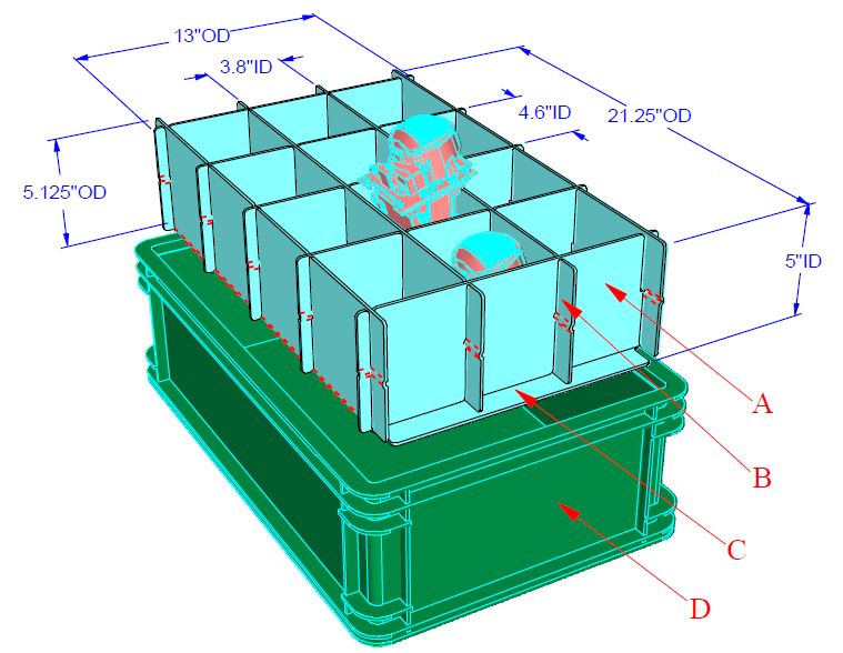 Molded Plastic Bin Dividers