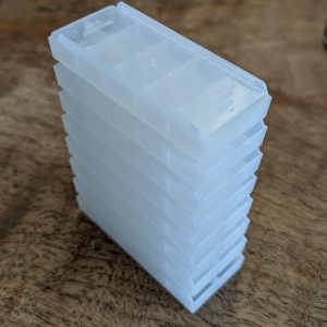 Stacked trays with lids