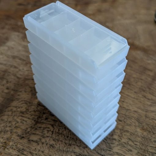 Stacked trays with lids