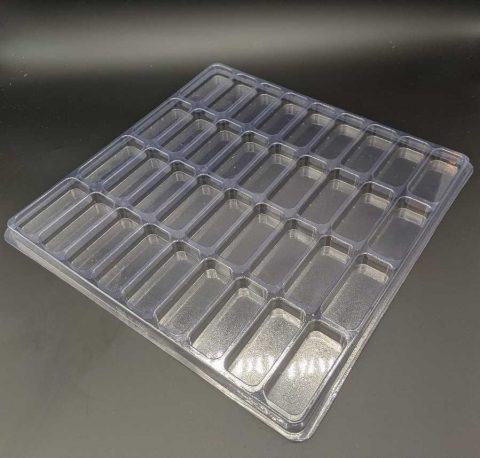 Rectangular Cavity Clear Plastic Trays - 2.50 X 1.0 X .5 | ECP Tray