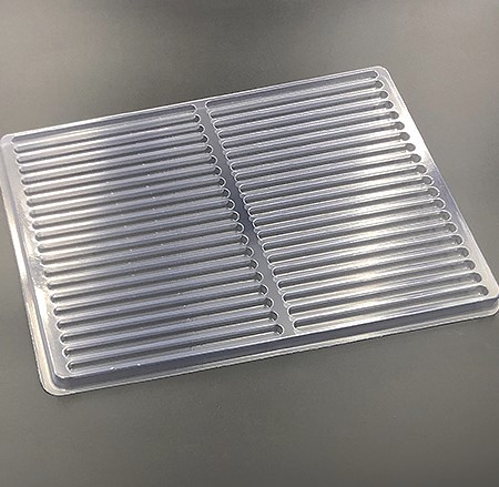 Swiss machined tub tray for cylindrical parts