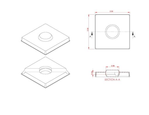 Drawing 1" Optic Cavity Tray