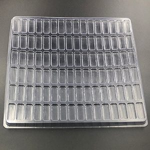 Plastic shipping tray with 1.56" cavities.