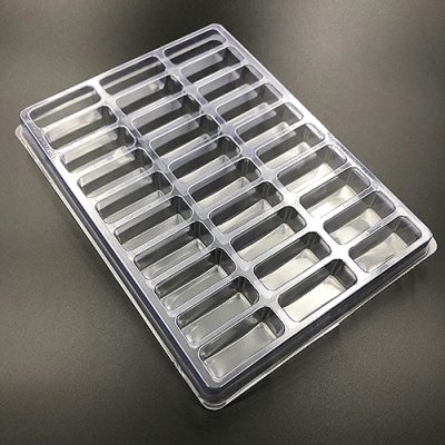 Plastic shipping tray with 2.25" cavity.