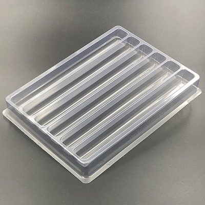 Plastic shipping tray with 6 cavities