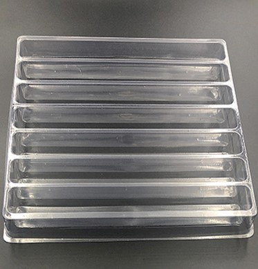 Plastic shipping tray with 10.8" cavity.