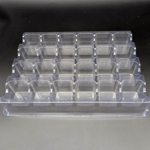 Side view of shipping tray