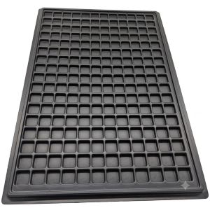 Reusable ESD black conductive styene cavity tray